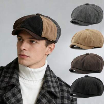 Classic Octagonal Hat Men's Beret Multicolor Hat Women Forward Hats Newsboy Cap