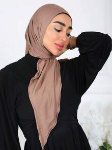 1件装速戴三角头巾，一体式系带设计，快速佩戴不滑落，无需内衬帽，适合日常佩戴、祈祷和外出。 - 彩色 - 查看 3