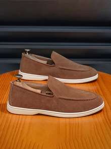 男士休闲百搭通勤乐福鞋 - 紅棕色 - 查看 5