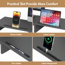 Advwin Dual Monitor Stand Riser Desk Organizer Computer Stand Adjustable Length And Angle Black - View 5