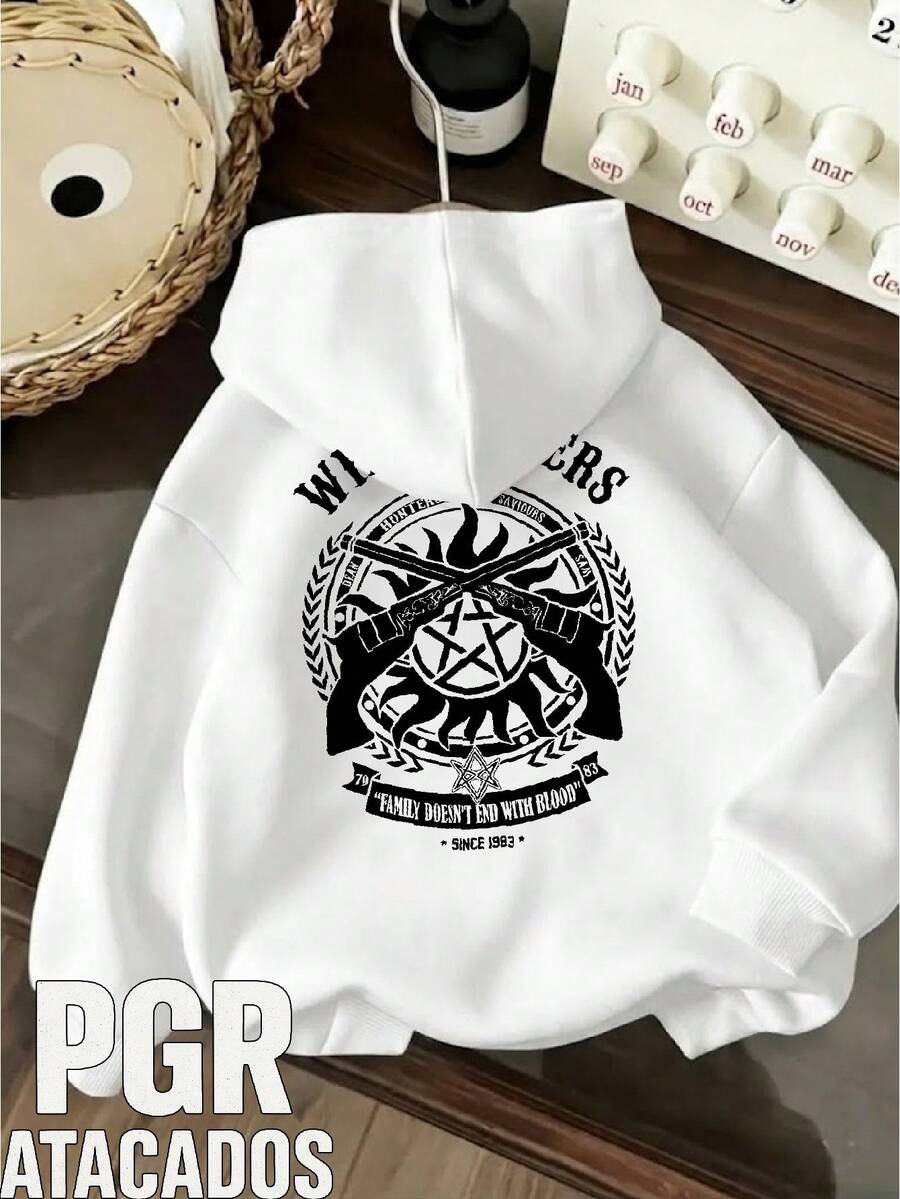 Winchester's Hunters Paranormal Investigation Series Sweatshirt, Unisex, Men's And Women's, 100% Cotton, Top Premium Streetwear, New Release, Immediate Shipping, Various Colors!! - 白色 - 查看 1