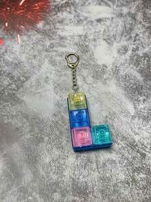 1个四键手指按压键盘钥匙扣，手指按压器，小巧精致，有效缓解焦虑，易于按压，可重复使用，适合日常携带 - 彩色 - 查看 4