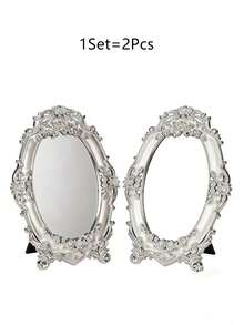 1 pieza Espejo de maquillaje personalizado estilo europeo, espejo de tocador, adecuado para habitación, dormitorio, tocador, también como regalo para familiares y amigos - Multicolor - Ver 23