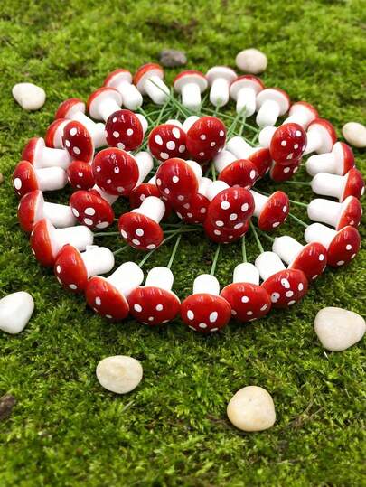 50/25株泡沫迷你蘑菇植物，多种人造真菌派对装饰，适合DIY手工艺品、仙境花园户外装饰、盆栽植物 - 春、夏、秋、冬多功能装饰，是节日派对、房间装饰、卧室装饰、花园装饰、花园配件、露台、露台装饰、花园和露台、阳光花园、人造花的最佳选择