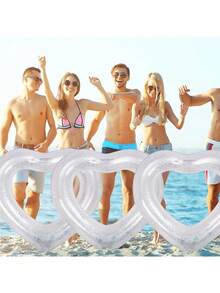 Shiny Transparent Heart-Shaped Inflatable Pool Suitable For Singles Party, Inflatable Swimming Ring Suitable For Brides, With Water Ring, Shiny Leisure Chair And Swimming Tube. Suitable For Engagement, Wedding, Summer Beach Party, Spring And Summer, Beach And Swimming Pool Use. - 多種顏色 - 查看 8