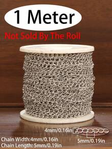 100厘米/批 不褪色不锈钢链条配件 项链尾链 DIY珠宝制作材料 手工脚链 手链配件 散装链条 - 尾鏈 - 查看 18