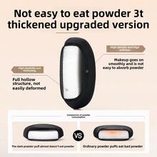 Mooekiss Dark Chocolate Powder Puff | 3T Thickened Rubycell Makeup Puff | Wet/Dry Use, No Powder Eating | Soft Fluffy Triangle Puff For Foundation, Concealer, Setting Powder | Artist Recommended - Black - View 3