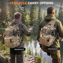 Fishing Backpack With Fishing Gear, Waterproof Tackle Backpack With Rod Holders, Tackle Box, Lures, Tools, Pliers & Accessories, Fish Gifts Men - 卡其色釣魚背包及釣魚套裝 - 查看 6