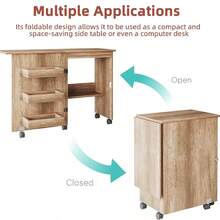 Escritorio De Computadora Móvil Plegable Apto Para Uso Doméstico Y En La Oficina - Camel - Ver 4