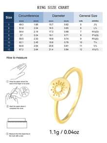 Charm-In Sunburst Sign 18K Gold Plated Ring | Dainty Celestial Fashion Ring For Women | Perfect For Summer Outfits & Daily Wear - Gold - View 4
