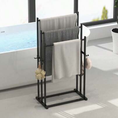 1pc Movable Drying Rack, Space-Saving Organizer Rack For Bedroom, Bathroom, Balcony, Clothing, Shoes, Ideal For Easter, Mother's Day Decoration, Indoor Drying Rack For Hanging Clothes And Towels, Suitable For Balcony And Living Room