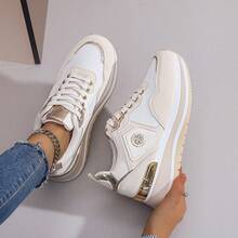 女鞋/女士户外公路跑鞋/女士厚底运动鞋/四季皆宜/透气休闲鞋/女士学生校园鞋/女士滑板鞋/越野跑鞋 - 卡其色 - 查看 3