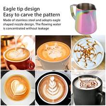 Milk Frothing Pitcher Stainless Steel Milk Jug Coffee Frothing Pitcher For Milk Tea Shop Cafe 550ML Seven Color,Coffee Service Coffee Accessories - 550ml - View 7