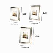Double Layer Ridged Silver Plated Metal Photo Frame 6/7/8 Inch 3D Metal Border Luxury Tabletop Display Picture Frame - 1PC - View 3