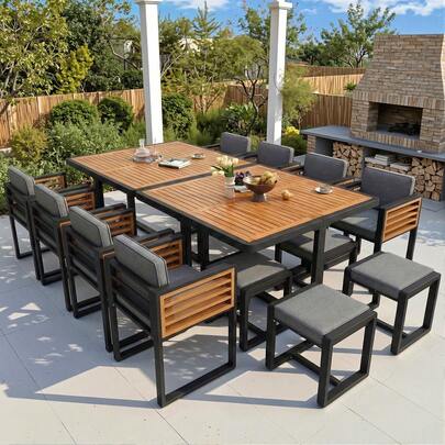 Garden Furniture Set Garden Lounge Seating Group With 12 Chairs And Table Patio Furniture/Balcony Furniture Set For 12 People Garden Furniture Set/Dining Set Garden Sofa Set Solid Wood