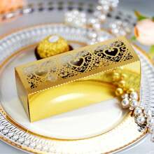 25pcs/Pack Gift Packaging Boxes, Rectangular Drawer Style Boxes With Heart Hollow Design, Suitable For Party, Wedding, Business Events, Holiday Decoration - Multicolor - View 10