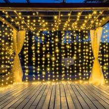 Battery Powered LED Curtain Lights, Home Decor Lights, Suitable For Birthday, Wedding, Party Scenes, Indoor/Outdoor Decoration - Battery Box Curtain Light - View 7
