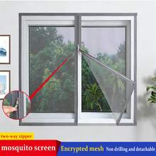 1 tấm lưới chống muỗi màu xám, loại có khóa dán, tự dính, có khóa kéo, thiết bị chống muỗi gia dụng mới năm 2026, lắp đặt không cần khoan. - Xám - Xem 71