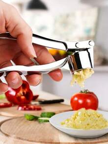 1pc Stainless Steel Manual 3-In-1 Garlic Press, Multifunctional Practical Kitchen Accessory, Includes Garlic Press, Nut Opener And Bottle Opener. Elegant Minimalist Design Perfectly Matches Artistic Wedding And Home Decor, An Essential Kitchen Tool For Daily Cooking And Home Beautification. - Multicolor - View 7