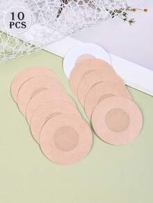 10/50/100 pièces Couvre-mamelons jetables, doublures de soutien-gorge invisibles respirantes et sans couture, accessoires de lingerie pour femmes, cache-seins pour prévenir la protrusion des mamelons, convient pour les sports, le fitness, la course, le port de soutiens-gorge - Nude - Voir 12