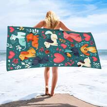 1pc Cartoon Dog Print Beach Towel, Soft Comfortable Lightweight Beach Towel, Suitable For Travel, Swimming, Diving, Surfing, Yoga, Camping, Beach Accessories - SSTJ11540 - View 7