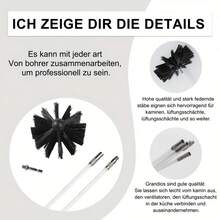 Chimney Cleaning Kit (10*Hose + 2*Brush Head + 2*Adapter + 1*Insulating Tape) - Black - View 7