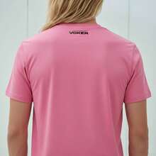 Voker Men's 100% Cotton Slim Fit Plain Basic Casual Everyday T-Shirt. Men's T-Shirt That Doesn't Shrink Or Fade. - Rosa - 查看 2