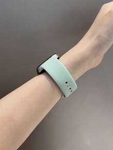 1件時尚矽膠手錶錶帶，相容於華為手錶智慧手環 Fit 3/Fit 4/Fit 4Pro/Fit5 手腕帶 - 嫩綠色 - 查看 4