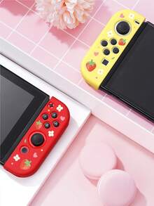 Ayotu 1对草莓樱桃图案保护壳，适用于Switch Joy-Con手柄，Switch Joy-Con左右手柄保护套，Switch游戏机配件，保护Joy-Con手柄免受损坏，防油防刮，易于安装和拆卸。 - 查看 8