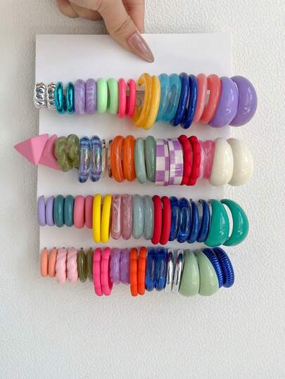 1-20 Pairs Random Water Drop, Letter, Vintage Coin, Geometric Exaggerated Fashion Earrings Set, Blind Box Combination, Suitable For Women, Graduation, Birthday, Party, Ramadan, Mother's Day, Valentine's Day, Christmas, New Year, Daily Wear