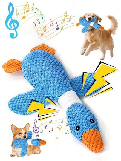 1 con búp bê gặm hình ngỗng hai đầu cho chó, thích hợp cho chó cỡ trung bình, búp bê nhồi bông tương tác trong nhà/ngoài trời, giúp giảm căng thẳng, quà tặng dễ thương cho thú cưng/đồ dùng cho thú cưng/búp bê gặm cho chó.