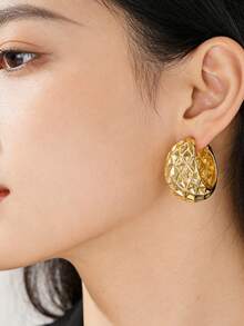 1 Pair Romantic Hoop Earrings For Women For Wedding Anniversary Engagement Party Jewelry Valentine's Day Gift - 1# - View 7