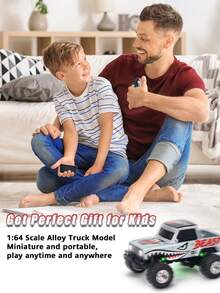 1/64 Scale Mini Remote Control Monster Truck Trailer, Rechargeable Alloy Shell Mini RC Car With Lights, Speed/Steering Adjustable (Orange) - Four-wheel Off-road Vehicle - View 10