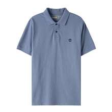 Timberland 男士 AF 胸前标志短袖 Polo 衫（常规款），舒适轻便休闲家居服，户外运动 Polo 衫 A24H2B88 - 藍灰 - 查看 1