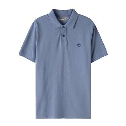 Timberland Polo de manga corta con logo en el pecho AF (Regular) para hombre, cómoda y ligera ropa casual para el hogar, camisa polo para deportes al aire libre A24H2B88