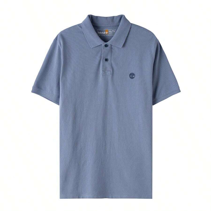 Timberland 男士 AF 胸前标志短袖 Polo 衫(常规款),舒适轻便休闲家居服,户外运动 Polo 衫 A24H2B88 - 藍灰 - 查看 1