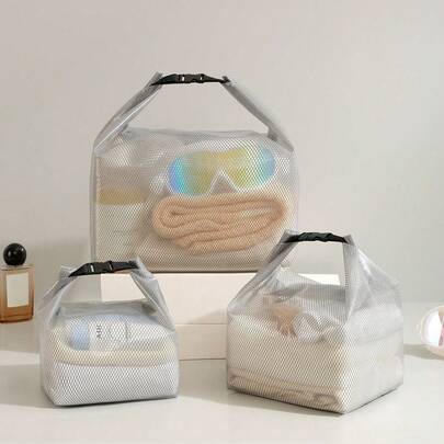 1个女士游泳包，女士防水干湿分离便携式泳衣收纳袋，大容量男士沙滩洗漱包，适合游泳、沐浴和户外运动，夏季度假旅行钱包，适合户外运动、健身、锻炼、旅行、度假，男女必备耐用沙滩包