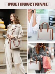 Handheld Tote Bag, Square Handbag, Top-Handle Tote Bag, Crossbody Anti-Theft Waterproof Tote Bag, Men's And Women's Handbag - Multicolor - View 5