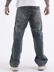 Baggy Carpenter Jeans Men's Wide Leg Pants Without Lycra Ref: 3162 - Burnt Green - View 10