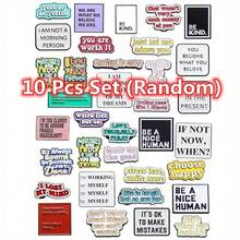30/20/10pcs Random Color Enamel Pin Set, Includes Inspirational Quotes And Phrases, Letter Pattern Pins, Metal Alloy Brooch Pins, Suitable For Backpack Decoration, Gift For Friends, (Random Color/Letter) - Letter - View 11
