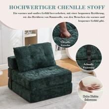 Folding Sofa Bed, Sofa Bed With Armrests, Folding Mattress With Backrest, Portable Folding Sofa, Comfortable Low Sofa, Suitable For Living Room And Bedroom. - Màu xanh lá cây đậm - Xem 9
