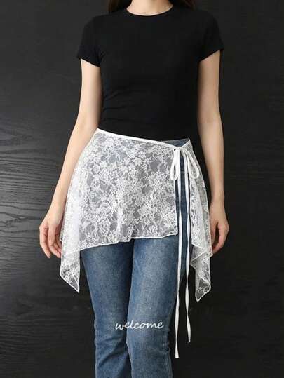 透视网纱瑜伽罩裙，蕾丝泳装遮臀裙，女士沙滩裹身裙