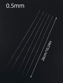 5 chiếc kim xâu hạt dài 26cm bằng thép không gỉ, thiết kế xỏ lỗ bên hông, thân thiện với người mới bắt đầu, thích hợp để làm đồ trang sức, vòng tay, vòng cổ, mặt dây chuyền và các sản phẩm thủ công xâu hạt khác. - Móc đan pha lê - Xem 11