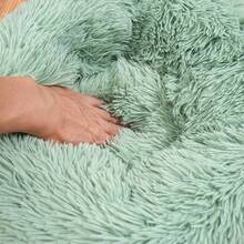 1 pieza Cama redonda de peluche para todas las estaciones, adecuada para gatos y perros pequeños/medianos/grandes, nido para dormir profundamente - Rosa - Ver 8