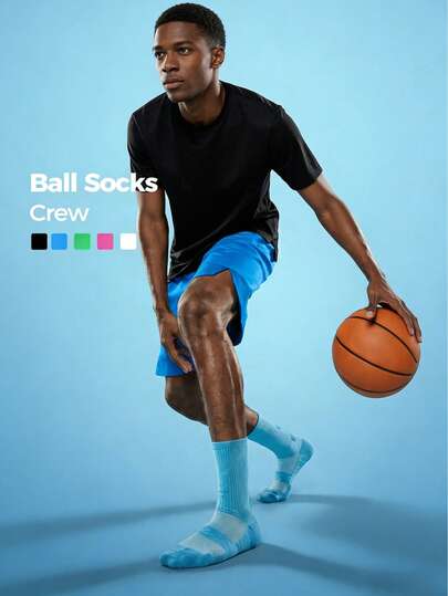 Men's Basketball Ankle Socks, Thick Terry Cushion Sports Socks With Compression Support, Anti-Slip Shock Absorption, Suitable For Men And Teenagers For Basketball, Running, Cycling And Fitness