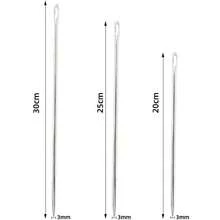 5-10pcs Wholesale Thick Needles 10-25cm (3.94-9.84 Inches), 30cm (11.81 Inches) Large Eye Leather Sewing Needles, Steel Needles With Large Holes, Craft Tools - Silver 3.0mm - View 7