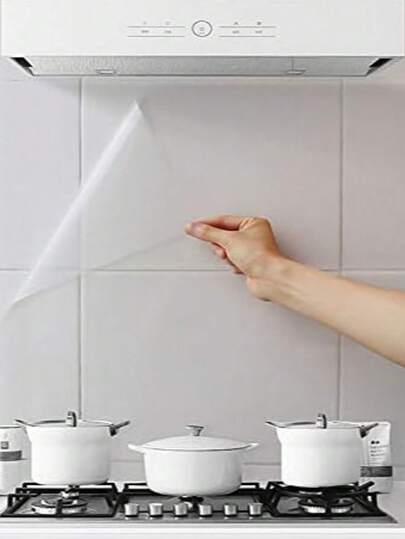 Autocollants muraux résistants à l'huile Papier peint Protecteur mural de dosseret de cuisine Autocollants transparents résistants à l'eau et à la chaleur auto-adhésifs pour cuisine, salle à manger, comptoir en bois