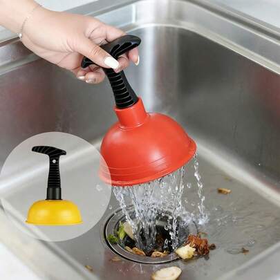 Toilet Plunger, Sink Plunger And Drain Cleaning Tool. Compact And Durable Hair Remover Plunger. Suitable For Kitchen And Bathroom, Applicable To Kitchen Sink, Bathroom Sink, Shower And Bathtub. Equipped With Large Corrugated Pipe, With Powerful Unclogging Function. Suitable For Commercial And Residential Places.