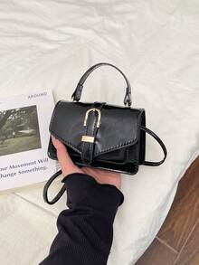 Niche Design Mini Handbag For Women, New Fashionable Elegant Crossbody Square Bag - Black - View 10