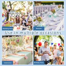 150 Pieces Spandex Stretch Chair Sashes Bows Elastic Chair Cover Bands Ties With Slider Wedding Party Reception Events Universal Ceremony Banquet Decorations (Gold) - Dusty Blue - View 6